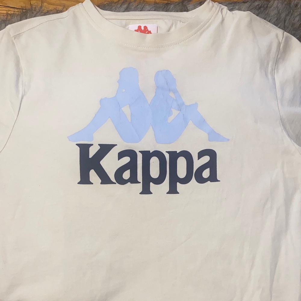 Kappa Kids White T-Shirt with Blue Logo
